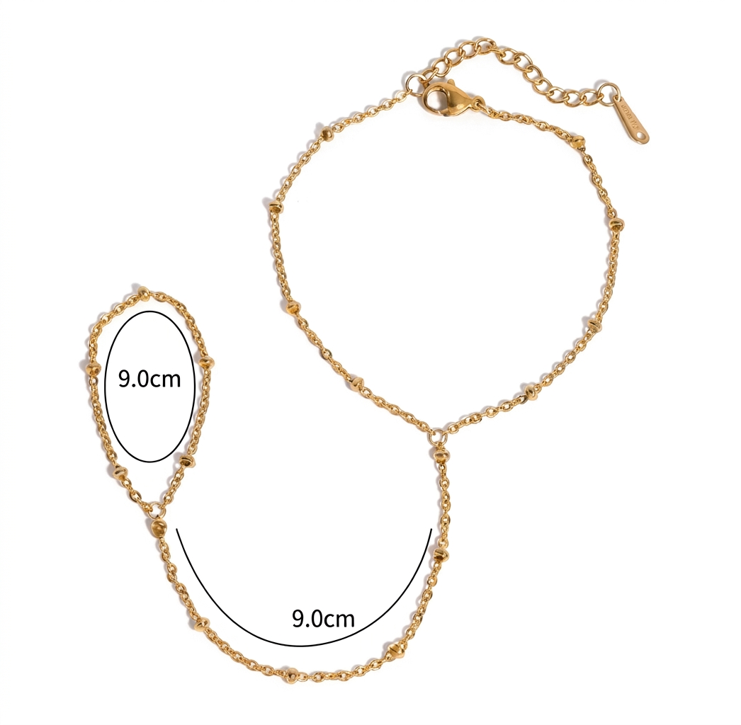 Dot Hand Chain Bracelet - Gold