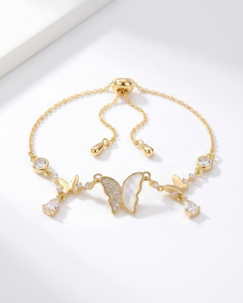 Butterfly Adjustable Bracelet - Gold