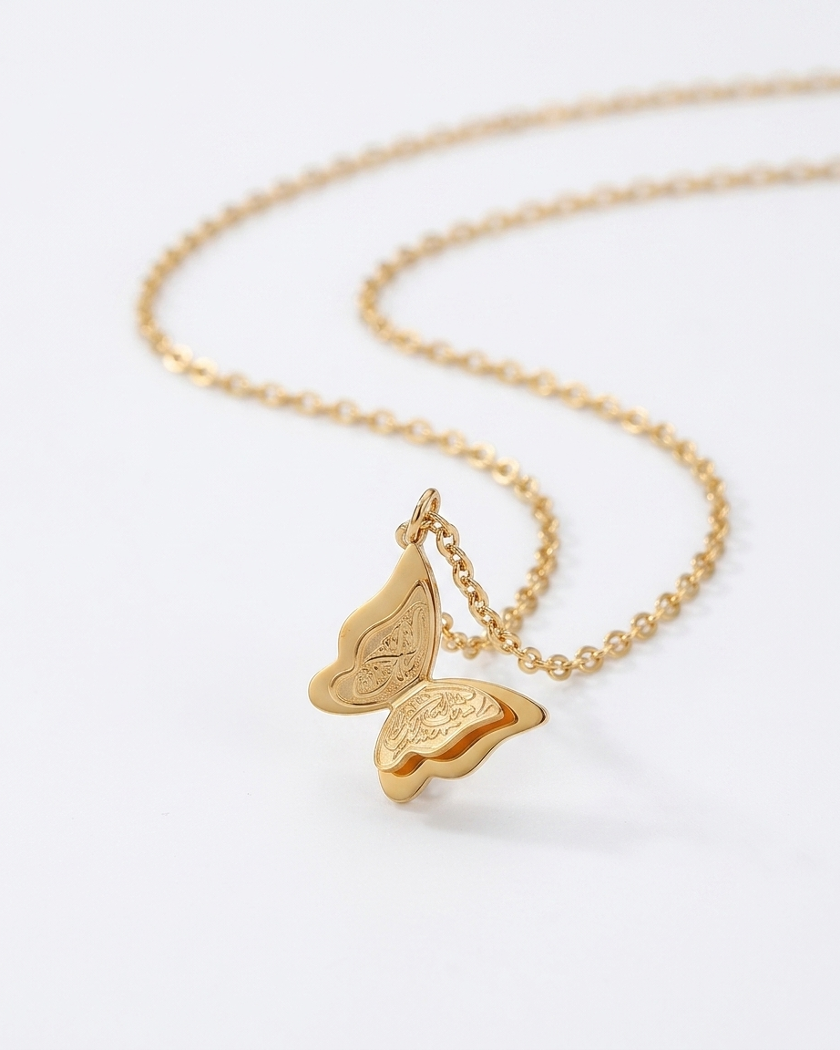 Love Self Butterfly Necklace - Gold