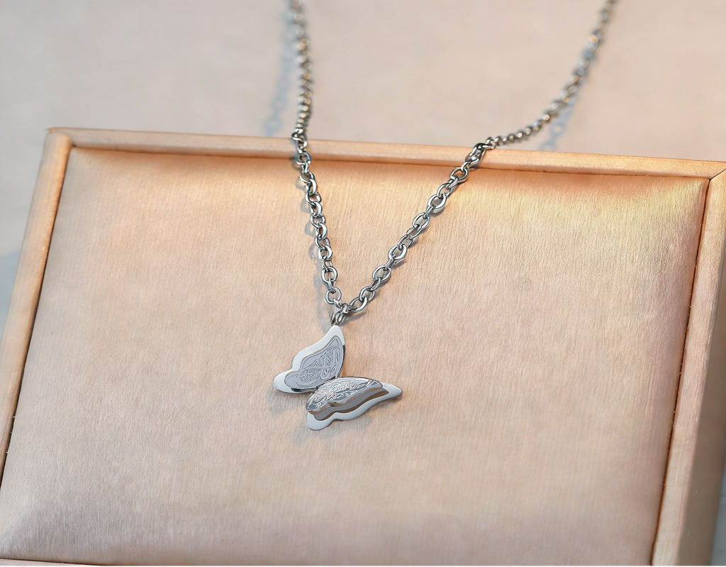 Love Self Butterfly Necklace - Silver