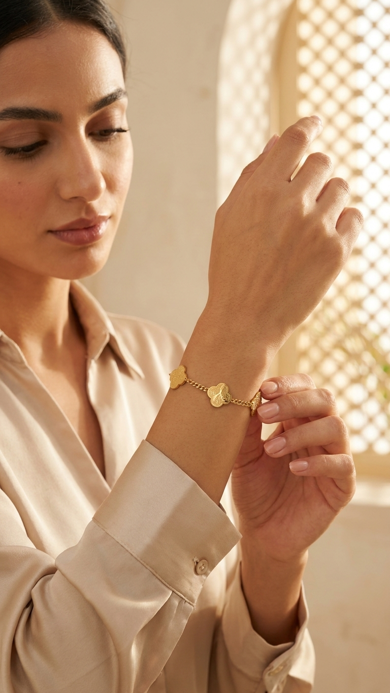 Sabr, Shukr & Tawakul Clover Bracelet - Silver