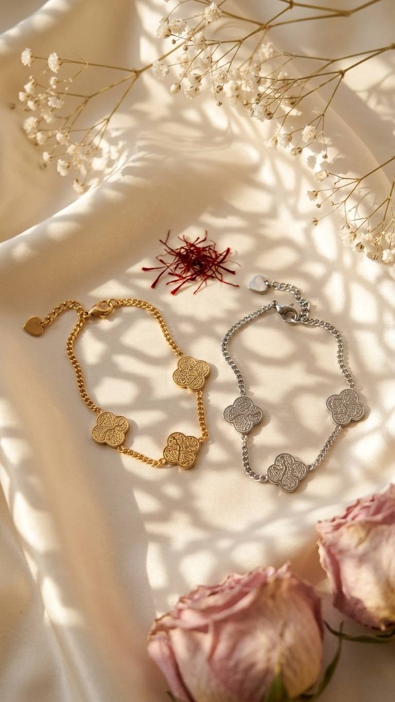 Sabr, Shukr & Tawakul Clover Bracelet - Gold