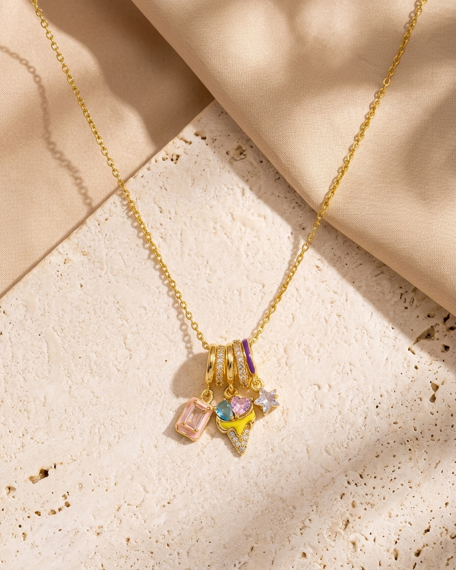 Ice cream lover Anti-Tangle Charm - Gold