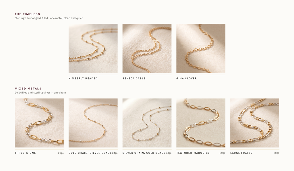 Gold Filled  & Mixed metal Chain -Permanent Jewlery